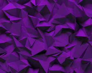 Превью обои фрагменты, треугольники, объем, фиолетовый