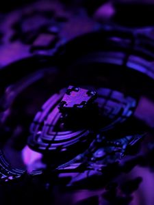 Превью обои фрактал, 3d, темный, фиолетовый