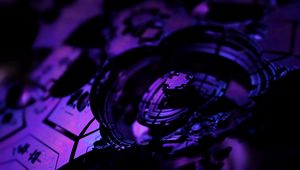 Превью обои фрактал, 3d, темный, фиолетовый