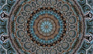 Превью обои фрактал, фигуры, яркий, фон