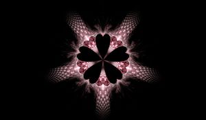 Превью обои фрактал, фигуры, сердечки, абстракция, красный