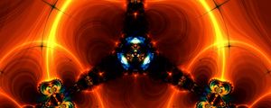 Превью обои фрактал, фигуры, свечение, оранжевый, абстракция