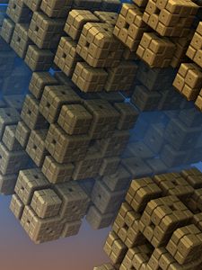 Превью обои фрактал, формы, квадраты, 3d