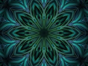 Превью обои фрактал, калейдоскоп, абстракция, фигуры, цветок