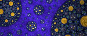 Превью обои фрактал, круги, абстракция, фиолетовый