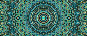 Превью обои фрактал, круги, абстракция, зеленый