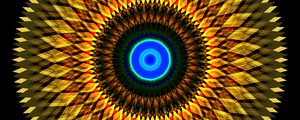 Превью обои фрактал, круги, фигуры, абстракция, желтый
