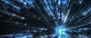 Превью обои фрактал, лучи, блики, свечение, абстракция