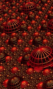 Превью обои фрактал, рельеф, объем, 3d, красный