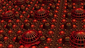 Превью обои фрактал, рельеф, объем, 3d, красный
