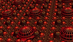 Превью обои фрактал, рельеф, объем, 3d, красный