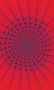 Превью обои фрактал, спираль, линии, оптическая иллюзия, красный