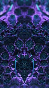 Превью обои фрактал, структура, 3d, фиолетовый, абстракция
