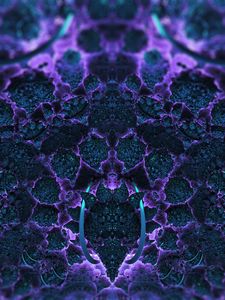Превью обои фрактал, структура, 3d, фиолетовый, абстракция