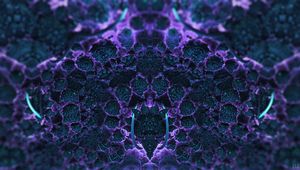 Превью обои фрактал, структура, 3d, фиолетовый, абстракция