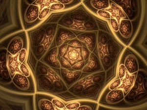 Превью обои фрактал, свечение, линии, фигуры, абстракция