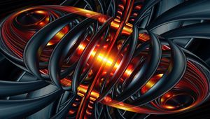 Превью обои фрактал, свечение, запутанный, линии, 3d