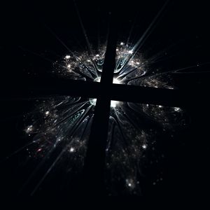Превью обои фрактал, темный, линии, пересечение, абстракция