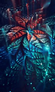 Превью обои фрактал, цветок, блеск, fractal art