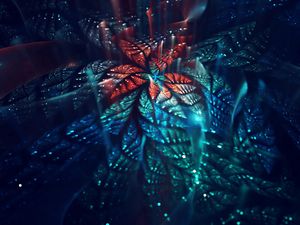 Превью обои фрактал, цветок, блеск, fractal art