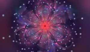 Превью обои фрактал, цветок, свечение, абстракция, боке