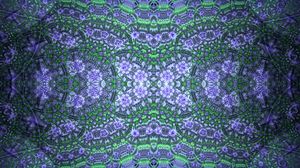 Превью обои фрактал, узор, абстракция, зеленый, фиолетовый
