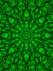 Превью обои фрактал, узор, фигуры, зеленый, абстракция, фон