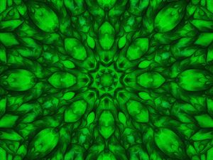 Превью обои фрактал, узор, фигуры, зеленый, абстракция, фон