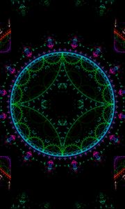 Превью обои фрактал, узор, графика, черный