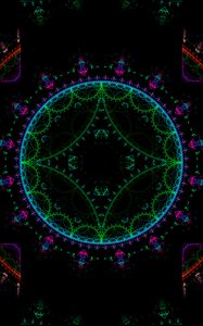 Превью обои фрактал, узор, графика, черный