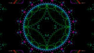 Превью обои фрактал, узор, графика, черный