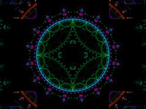 Превью обои фрактал, узор, графика, черный