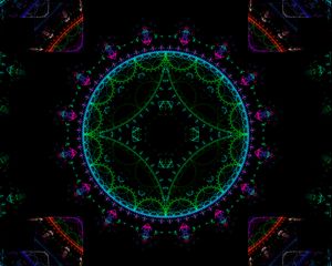 Превью обои фрактал, узор, графика, черный