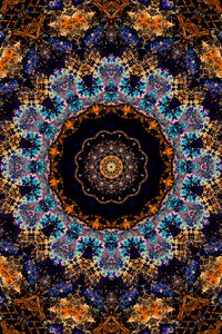 Превью обои фрактал, узор, калейдоскоп, абстракция, пестрый