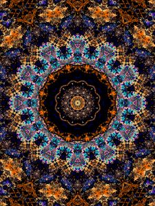 Превью обои фрактал, узор, калейдоскоп, абстракция, пестрый