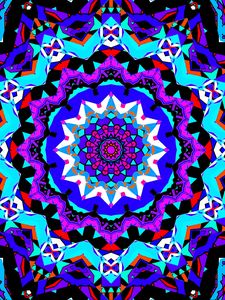 Превью обои фрактал, узор, калейдоскоп, абстракция, яркий, фон