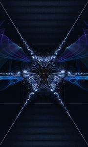 Превью обои фрактал, узор, линии, абстракция, темный