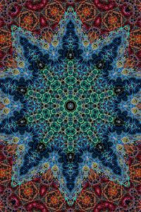 Превью обои фрактал, узор, линии, абстракция, разноцветный, пестрый