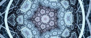 Превью обои фрактал, узор, линии, синий, темный, абстракция