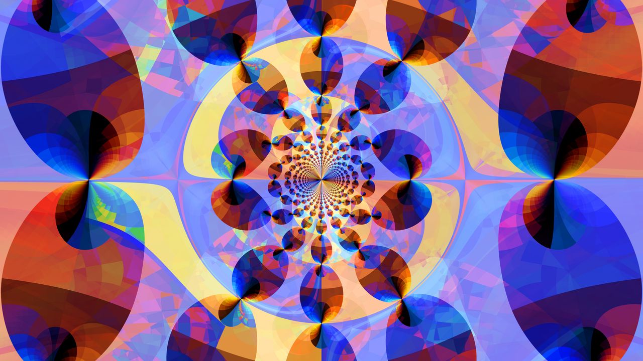 Обои фрактал, узор, мозаика, калейдоскоп, разноцветный