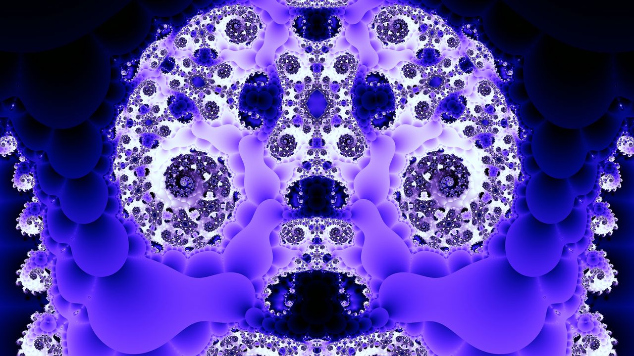 Обои фрактал, узор, отражение, фиолетовый, абстракция