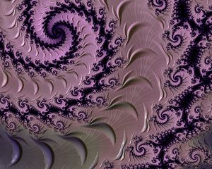 Превью обои фрактал, узор, спираль, фиолетовый, абстракция