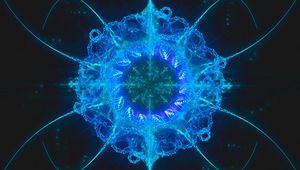 Превью обои фрактал, узор, свечение, синий, абстракция