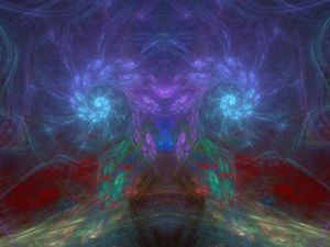 Превью обои фрактал, узор, свечение, разноцветный, абстракция