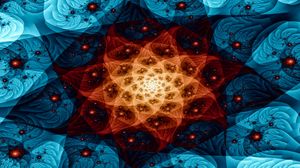 Превью обои фрактал, узор, цветок, свечение, абстракция
