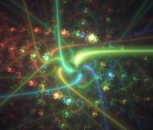Превью обои фрактал, узоры, неон, подсветка, блеск