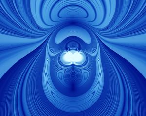 Превью обои фрактал, волны, искажение, абстракция, синий