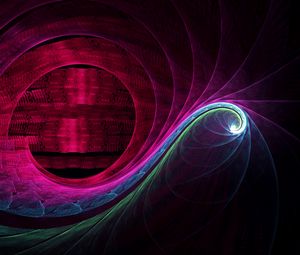 Превью обои фрактал, запутанный, свечение, свет, абстракция