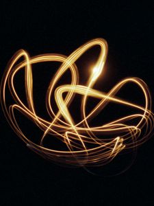 Превью обои фризлайт, длинная выдержка, линии, свечение, черный