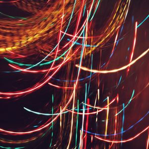 Превью обои фризлайт, линии, свечение, неон, разноцветный